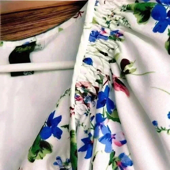 Women’s Taylor Dress Boho Spring Floral Elastic Waist Long Balloon Sleeve 10 - Picture 10 of 12
